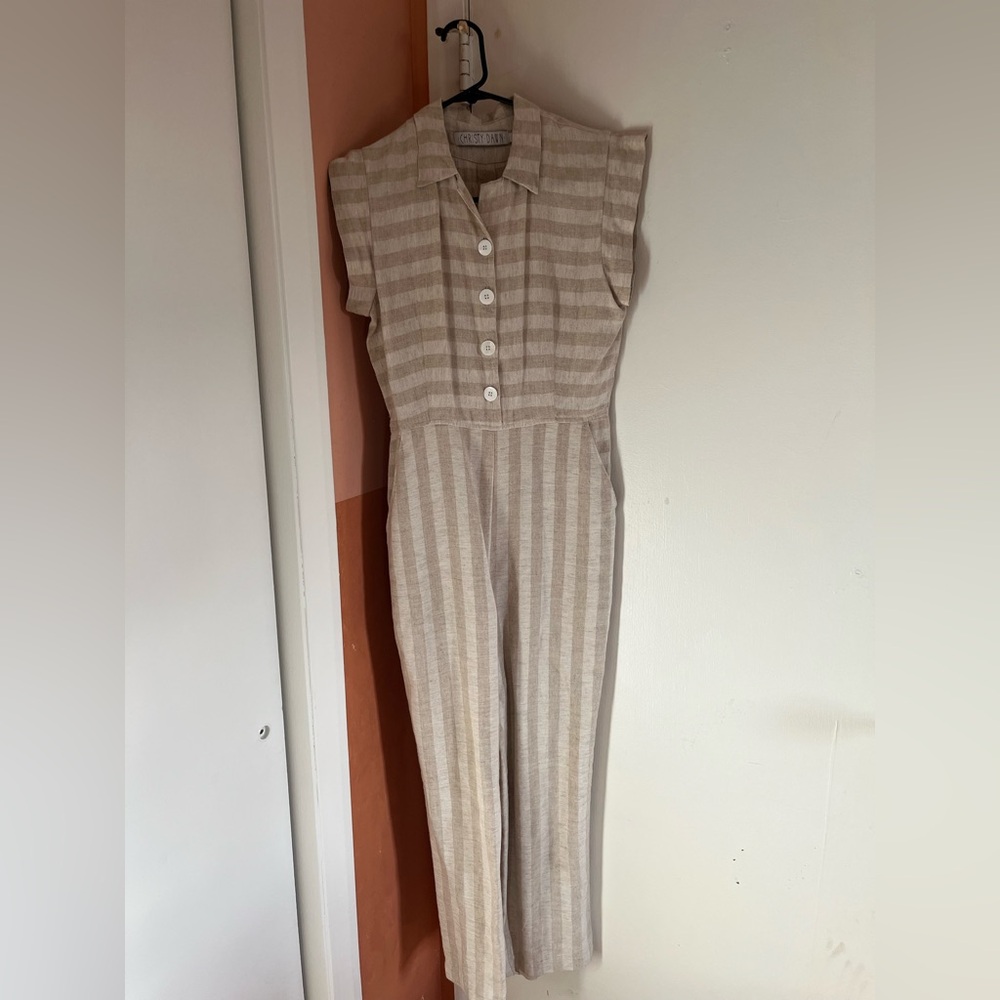 Christy Dawn Phoebe Jumper, striped, size small. Top button missing